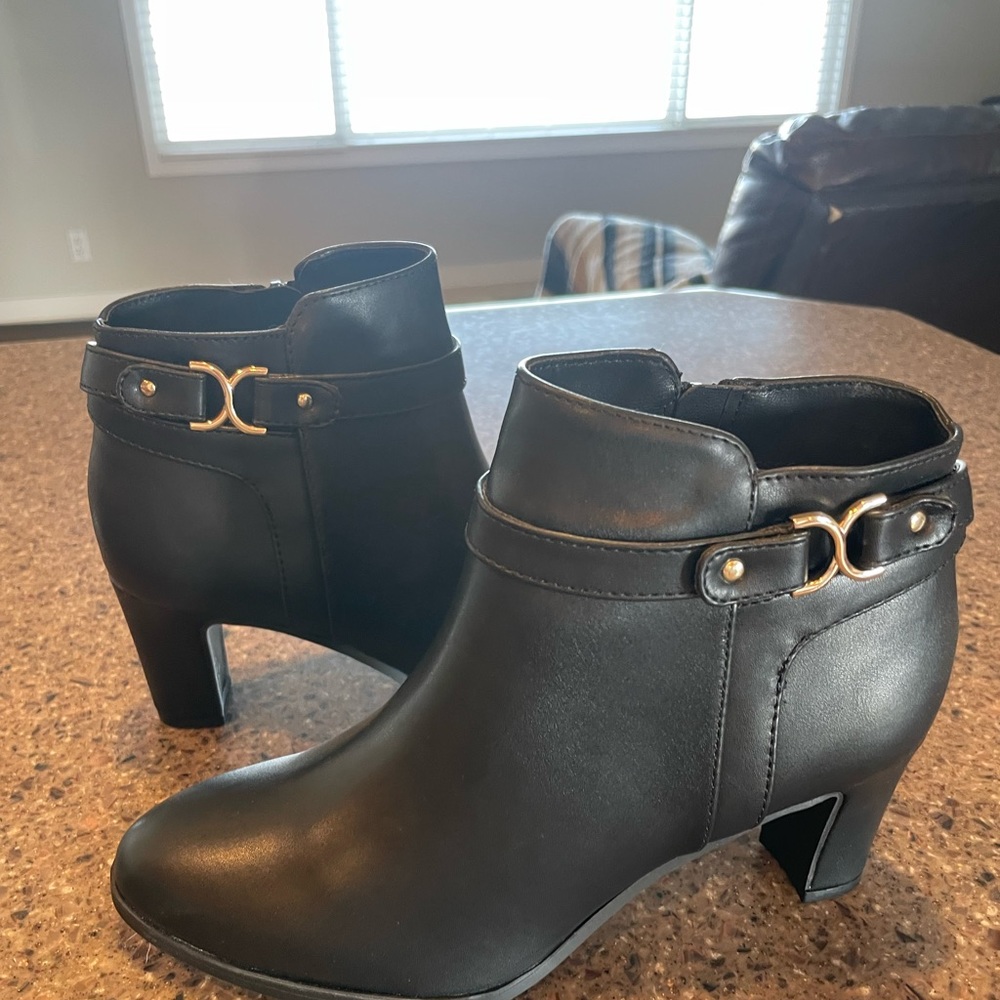 Charter Club, black dress boots.
